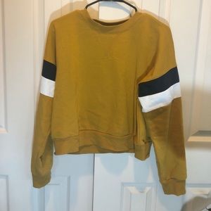 Cropped mustard orange crewneck